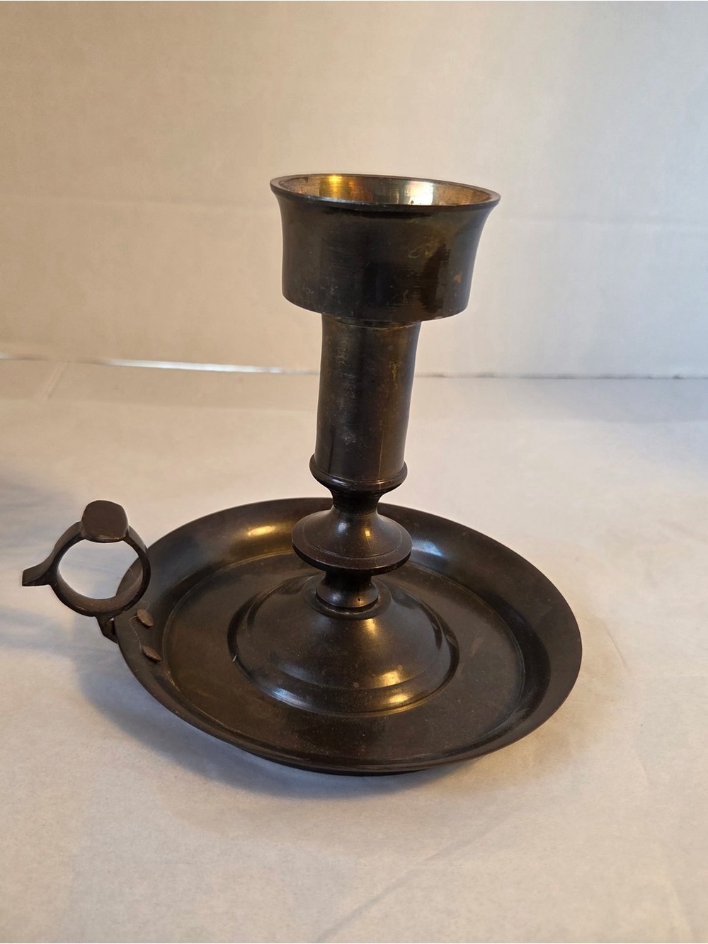Vintage Brass Candle Holder 5 1/4” MCM Antique Style Candlestick Holder